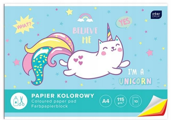 3x Blok Wycinanka Papier Kolorowy A4/10k Do Prac Plastycznych 115g