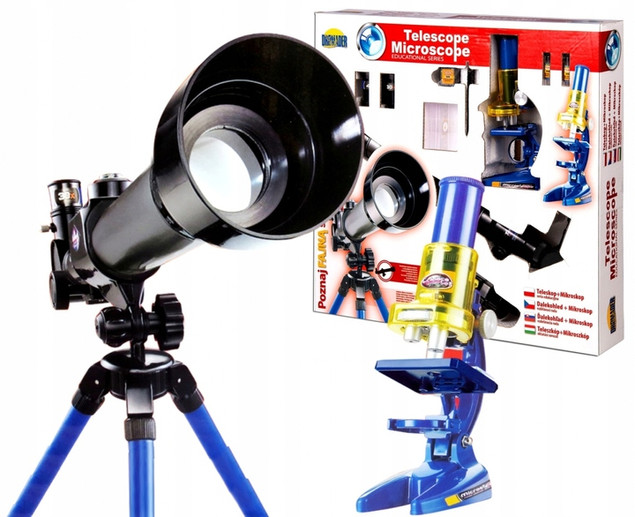 TELESKOP + MIKROSKOP Edukacyjny LUNETA 2w1 STATYW
