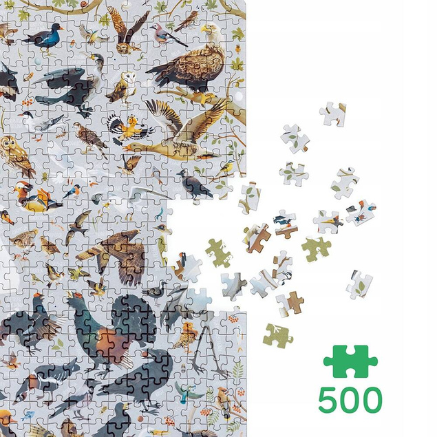 Puzzle 500 Układanka PuzzLove PTAKI Polskie Ptaszki Gatunki Obraz 9+ CzuCzu