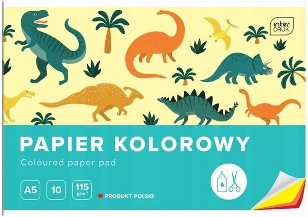 BLOK WYCINANKA INTERDRUK A5/10K PAPIER KOLOROWY