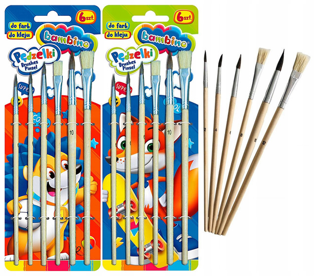 PĘDELKI SZKOLNE RÓŻNE RODZAJE 6SZT BAMBINO