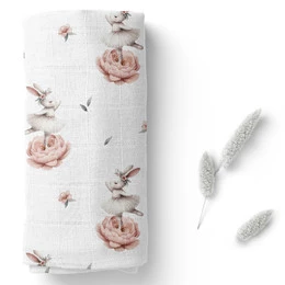 Pieluszka BAMBUSOWA Pielucha 40x40 KRÓLICZEK Ulewajka Bocioland BL196