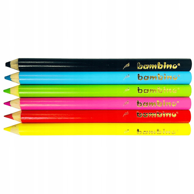 Kredki BAMBINO 6kol.w drewnie+temp. p10  MAJEWSKI
