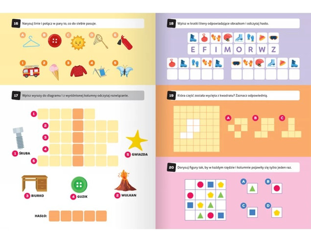 100 Zadań ŁAMIGŁÓWKI DLA DZIECI Od 7 Lat Krzyżówki Labirynty 7+ Aksjomat