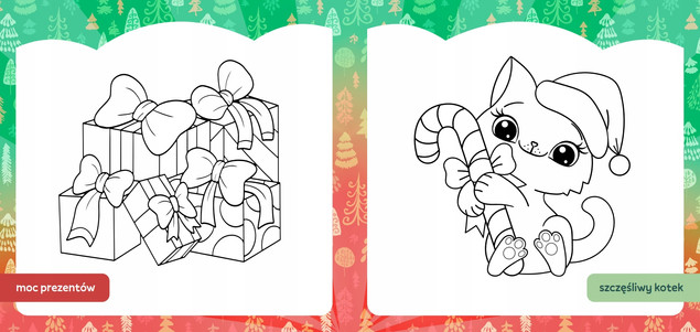 Kolorowanka z tatuażami flou Idą święta