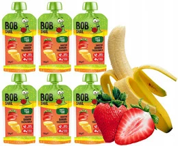 BOBSNAIL MUS OWOCOWY PRZECIER smoothie MIX CIEKAWYCH smaków 120G x6 0,84KG