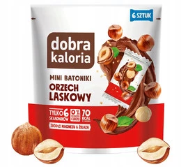 DOBRA KALORIA Mini Batoniki o Smaku ORZECH LASKOWY Bez Cukru 102g