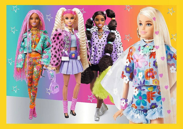 Puzzle 4w1 Układanka Wesoły Świat BARBIE Lalki Laleczki 4+ Trefl 34626