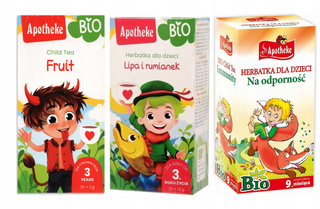 3x Herbatka BIO Dla Dzieci OWOCOWA LIPA RUMIANEK RÓŻA ROKITNIK Apotheke