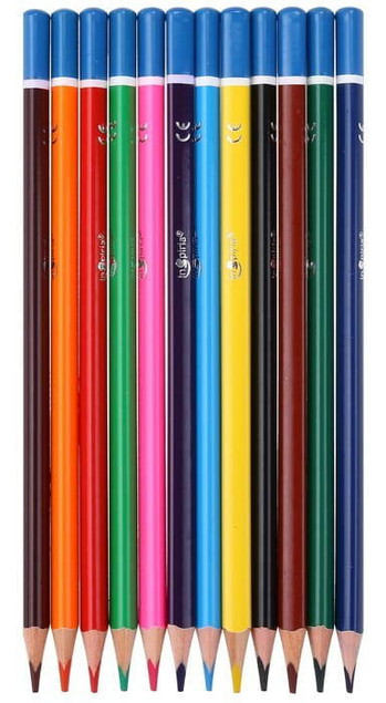 KREDKI OŁÓWKOWE TRÓJKĄTNE 12 KOL INSPIRIA