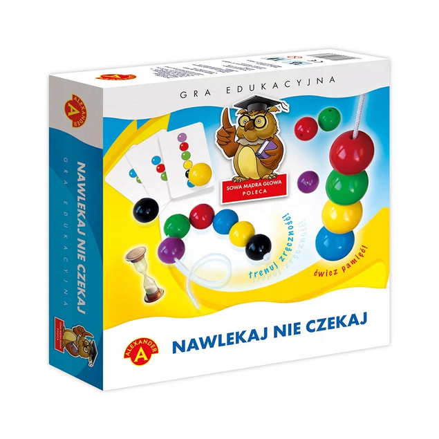 Sowa Mądra Głowa Nawlekaj Nie Czekaj Gra Edukacyjna 3+ Alexander 0411