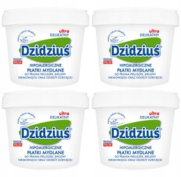 4x DZIDZIUŚ Hipoalergiczne Płatki Mydlane Do Prania 400g