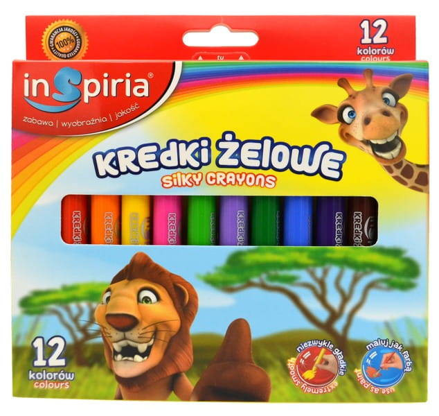 KREDKI ŻELOWE 12 KOLORÓW INSPIRIA         