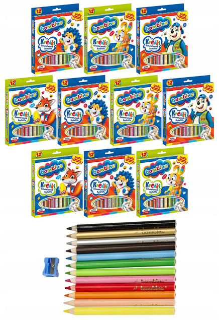 KREDKI OŁÓWKOWE GRUBE + TEMP 12K BAMBINO