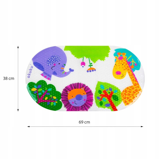 AKUKU Mata ANTYPOŚLIZGOWA Do Kąpieli Wanny DUŻA XXL A0655
