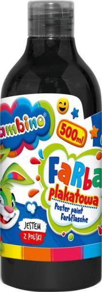 Farba plakatowa w butelce 500 ml czarna bambino