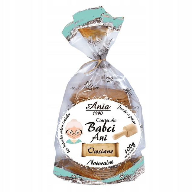 BIO Ania Ciasteczka Babci Owsiane Naturalne Bez Cukru 100 g
