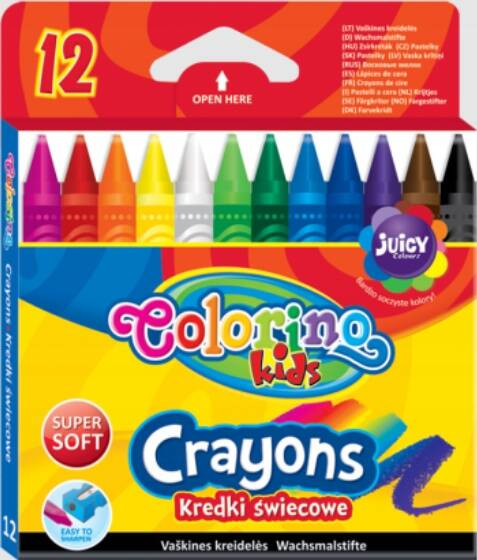Kredki świecowe 12 kol. Colorino Kids