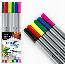 KIDEA Cienkopisy KOLOROWE 6 Kolorów Precyzyjne
