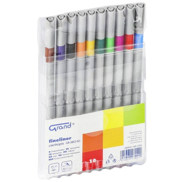 Cienkopis GR-380 10 kolorów GRAND