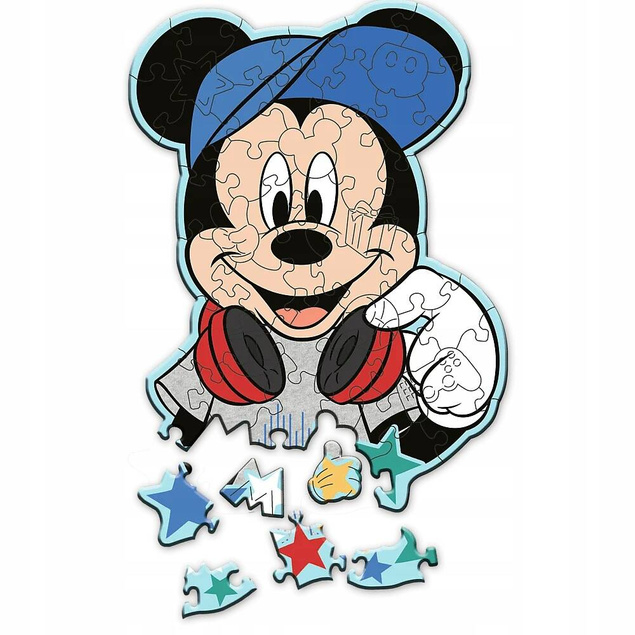 Puzzle DREWNIANE 50 Układanka Myszka MICKEY Miki Bajkowe Kształty 5+ Trefl