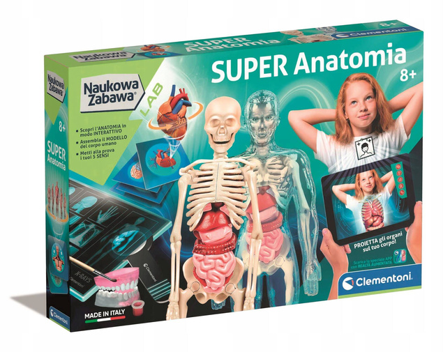 Zestaw Super ANATOMIA CZŁOWIEKA Nauka Zabawa Dla Dzieci 8+ Clementoni