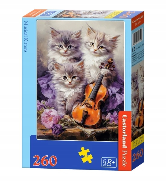 Puzzle 260 Układanka Kocięta MUZYCZNE KOTKI Kot Koty Skrzypce 8+ Castorland