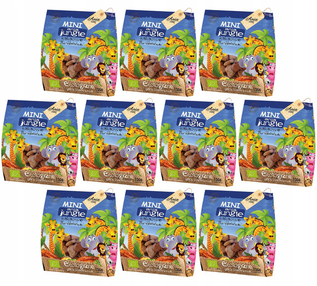 10x BIO Ania Herbatniki Kakaowe Mini Jungle 1kg