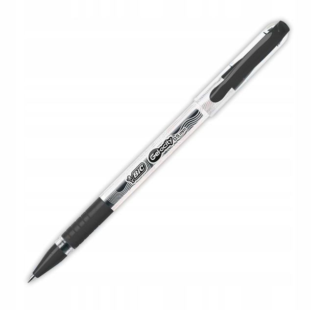10x Długopis Żelowy 0.5 mm Czarny Gel-Ocity Stic Bic