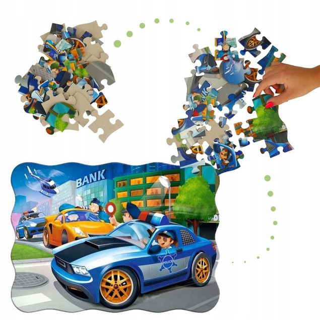 Puzzle 30 el. Układanka Dla Dzieci. Pościg Policja Castorland