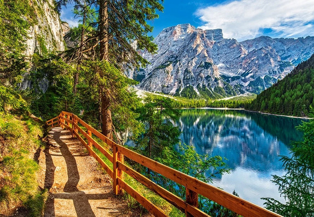 Puzzle 1000 Układanka Krajobraz WŁOCHY Jezioro Braies Góry 9+ Castorland