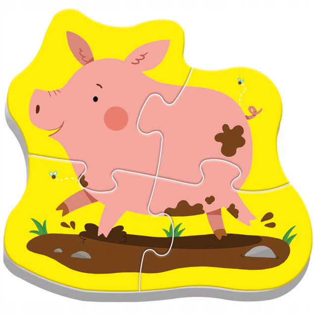 Puzzle Baby Zwierzątka na Wsi Układanka dla Malucha Gruby Karton 2+