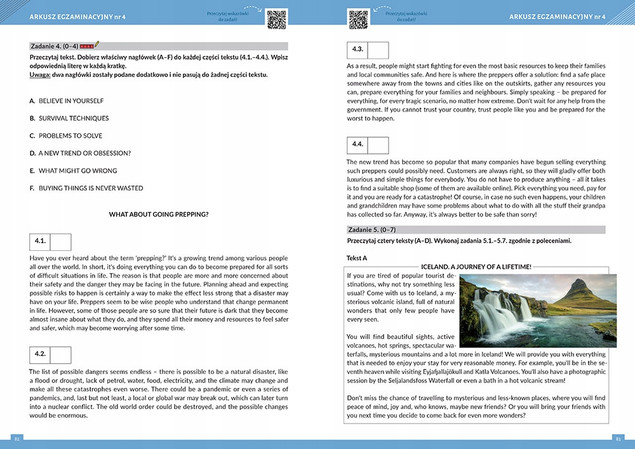Matura - arkusze - język angielski (poziom podstawowy, poziom rozszerzony) - 2026