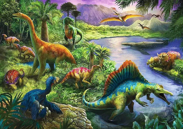 Trefl Puzzle 200 Drapieżne dinozaury Zwierzęta 13281 