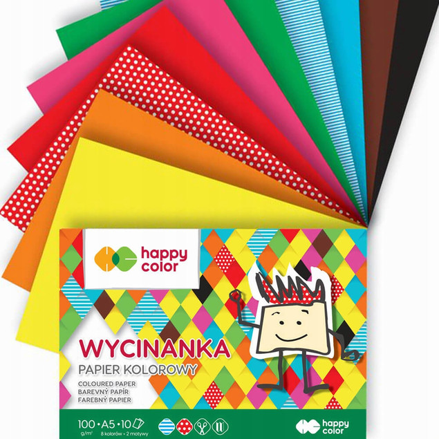 BLOK WYCINANKA HAPPY COLOR A5/10K PAPIER KOLOROWY