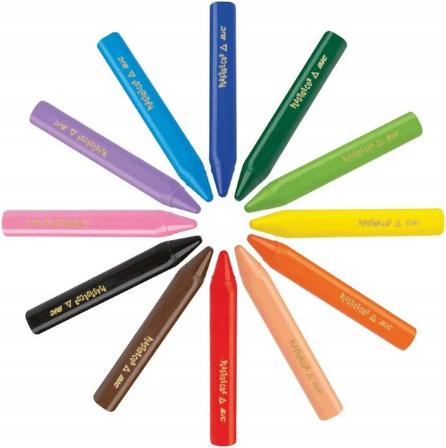 BIC KIDS PLASTIDECOR TRÓJKĄTNE KREDKI ŚWIECOWE X12