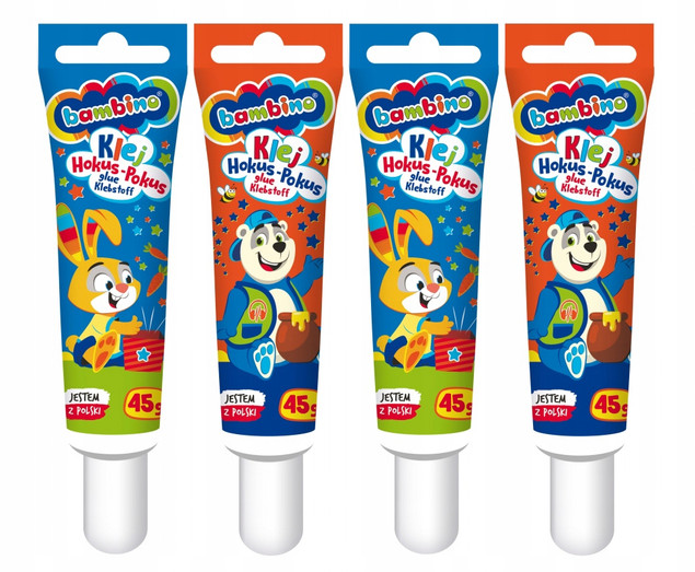 4x Klej Biały Hokus Pokus w Tubie 45g Bambino