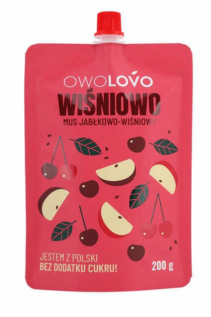 OwoLovo Wiśniowo Mus Jabłkowo-Wiśniowy Dla Dzieci 200g