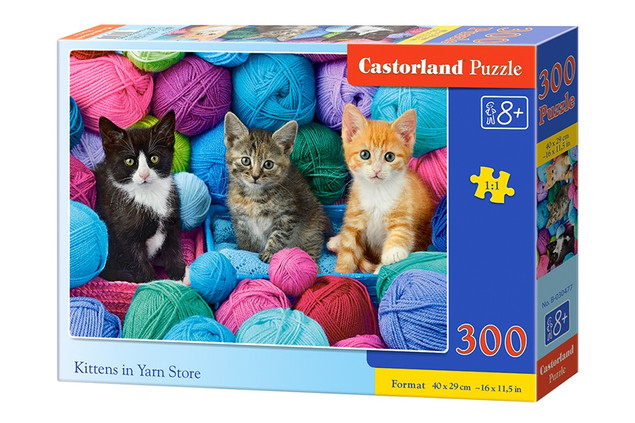 Puzzle 300 Układanka Dla Dzieci KOTKI W KŁĘBKACH WEŁNY Kociaki 8+ Castor