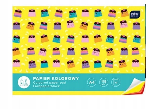 Zeszyt papierów kolorowych A4 10 p10 INTERDRUK  cena za 1szt