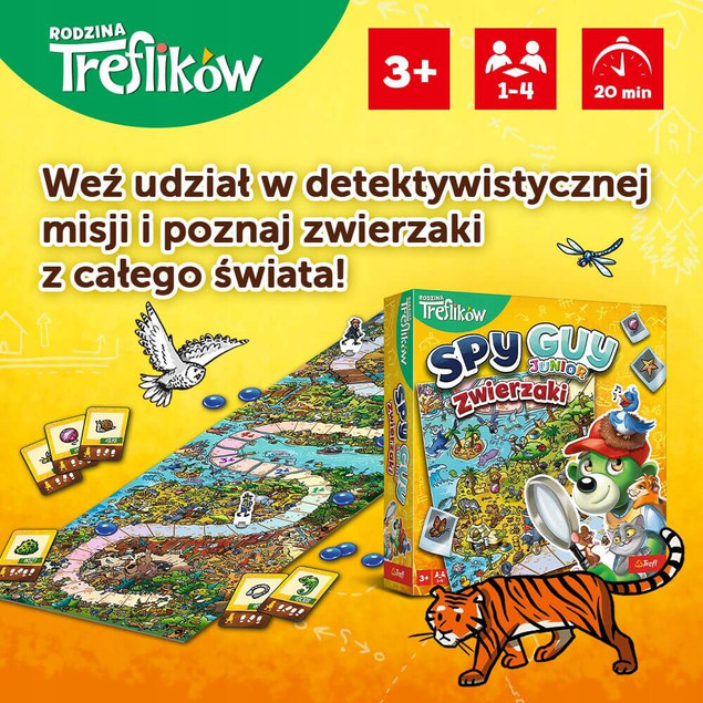 SPY GUY JUNIOR ZWIERZAKI TREFL Gra Na Spostrzegawczość 3+ Trefl 02595