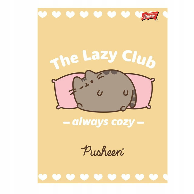 4 x PUSHEEN KOTEK ZESZYT A5/32 w kratkę dla dziewczynki 9735