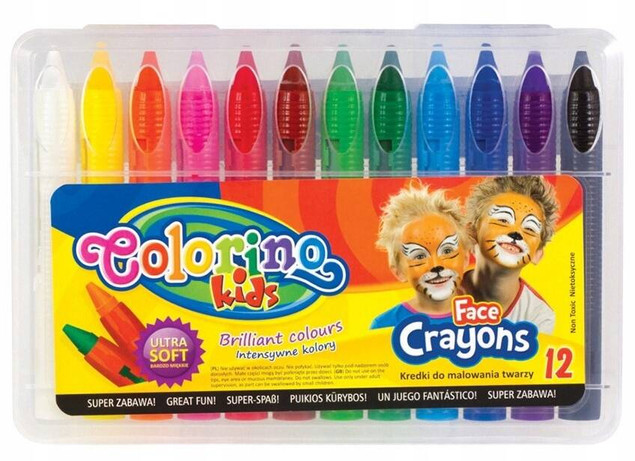 KREDKI do malowania TWARZY COLORINO 12 kolorów