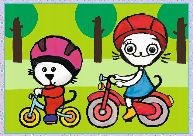 Puzzle 4w1 Dzień Kici Koci. Rodzina Kicia Kocia Trefl 34372 
