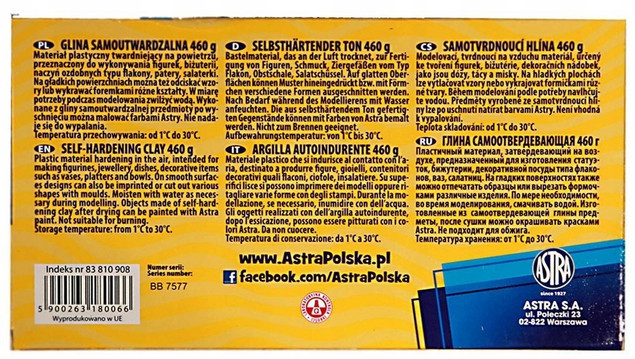Glina samoutwardzalna biała 460g ASTRA
