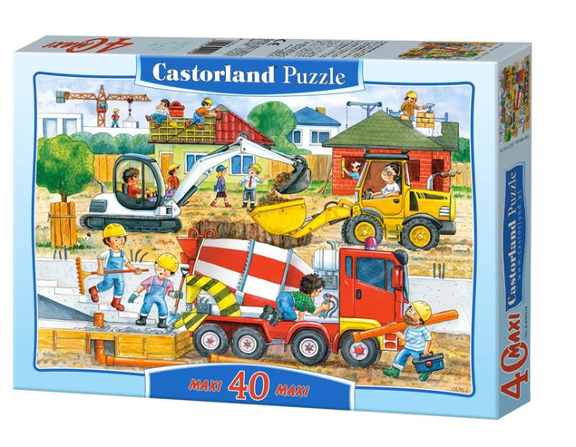 Puzzle MAXI 40 Układanka Auta PLAC BUDOWY Koparka Spychacz 4+ Castorland