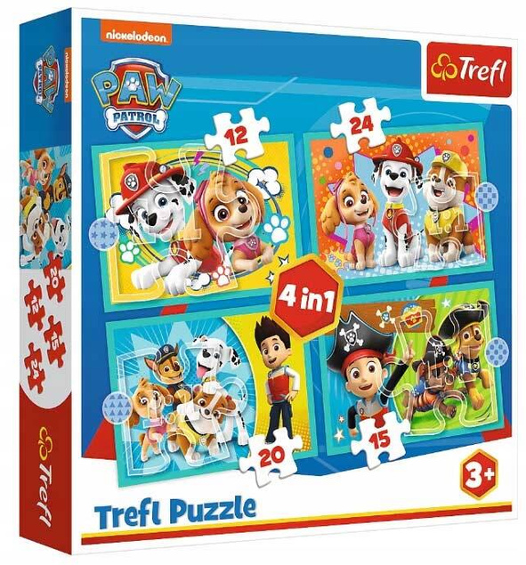 Puzzle 4w1 Psi Patrol Chase Marschall Sky Paw Patrol Trefl OUTLET