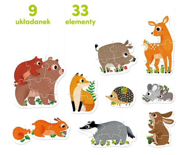 Czuczu Puzzle progresywne Zwierzątka w lesie