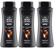 3x Żel i Szampon BIAŁY JELEŃ 2w1 Z Minerałami MEN 300 ml Kompleks Minerałów
