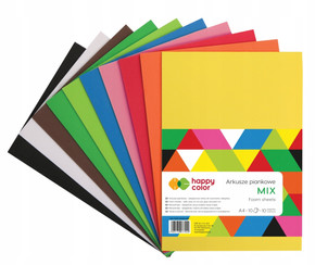 Arkusze Piankowe KOLOROWE Kreatywne A4 10 Arkuszy Kolorów Happy Color